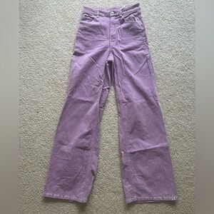 Lilac Wide Leg Courderoy Pants